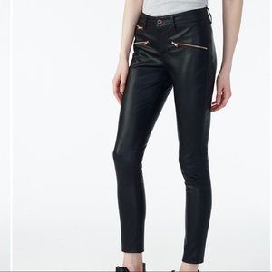 ARMANI EXCHANGE FAUX-LEATHER SKINNY TROUSER PANTS